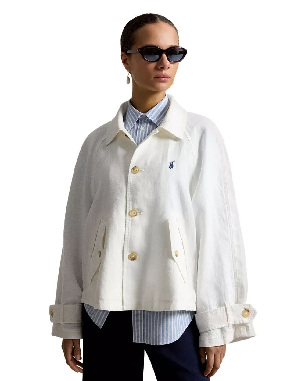 New $298 Women's Polo Ralph Lauren Boxy Linen Jacket Size Large